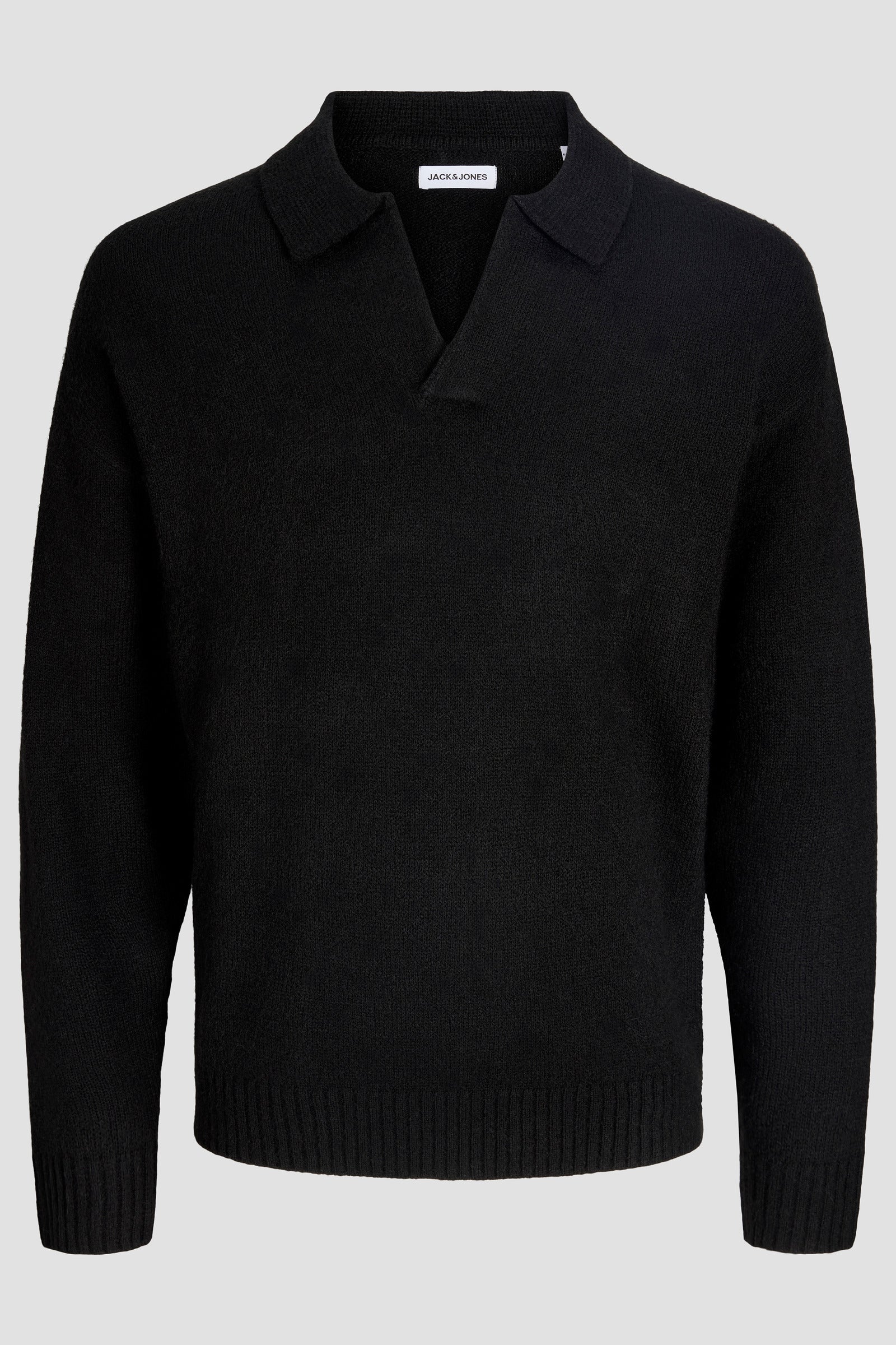 Jack & Jones Soho Ollie Knit Split Neck Black