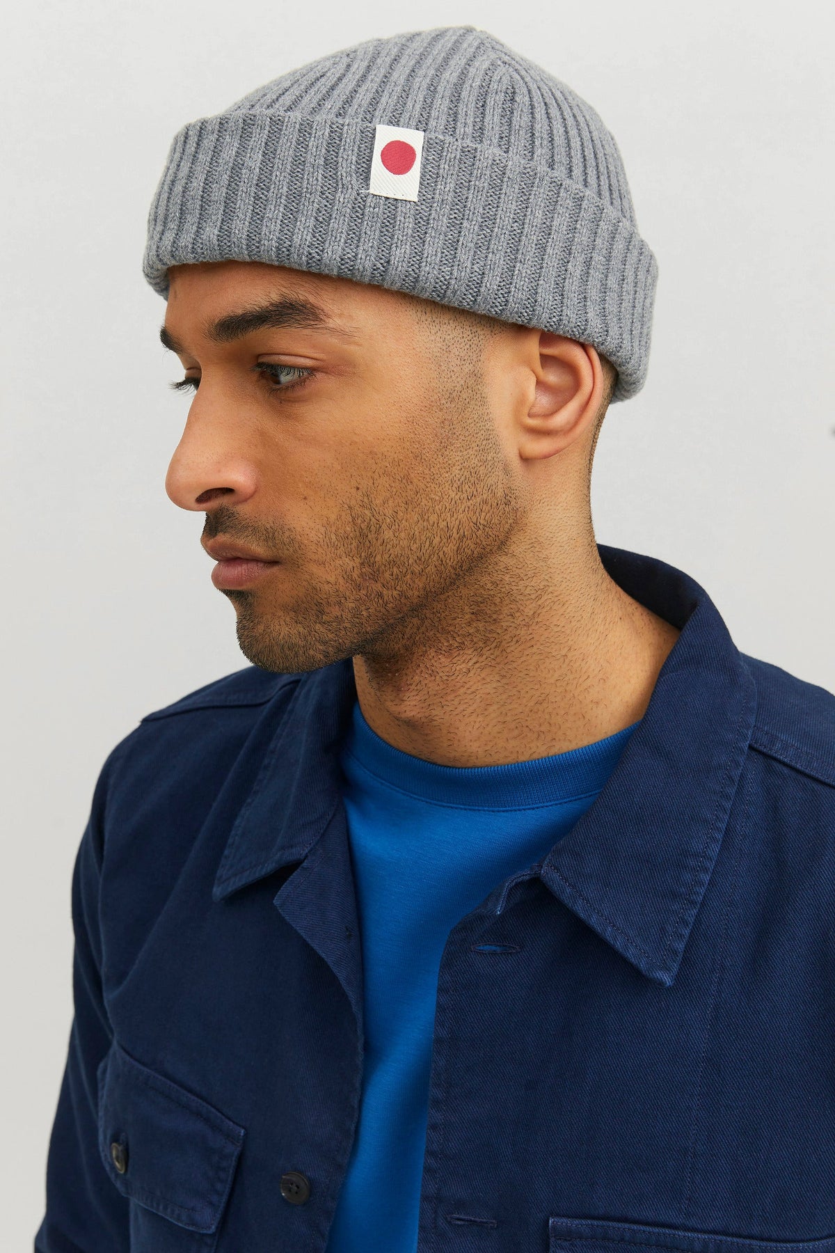 Jack & Jones Rdd Knit Short Beanie Light Grey Melange
