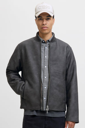 Jack & Jones Fade PU Bomberjacke Schokoladenbraun