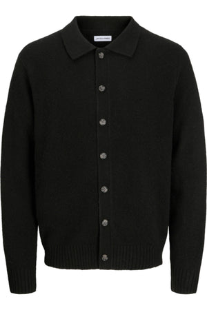 Jack & Jones Soho Ollie Knit Polo Cardigan Black