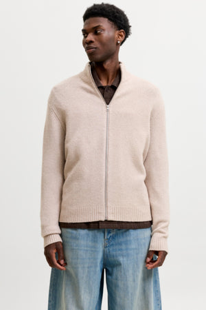 Jack & Jones Soho Ollie Knit High Neck Zip Car Atmosphere
