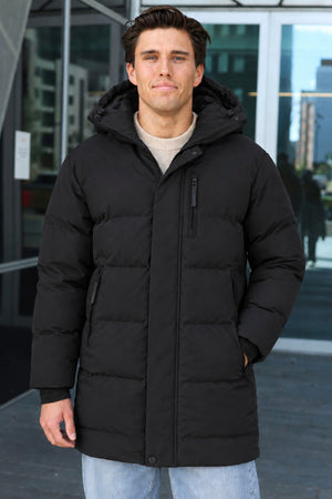 Jack & Jones Trace Alpha Long Puffer Black