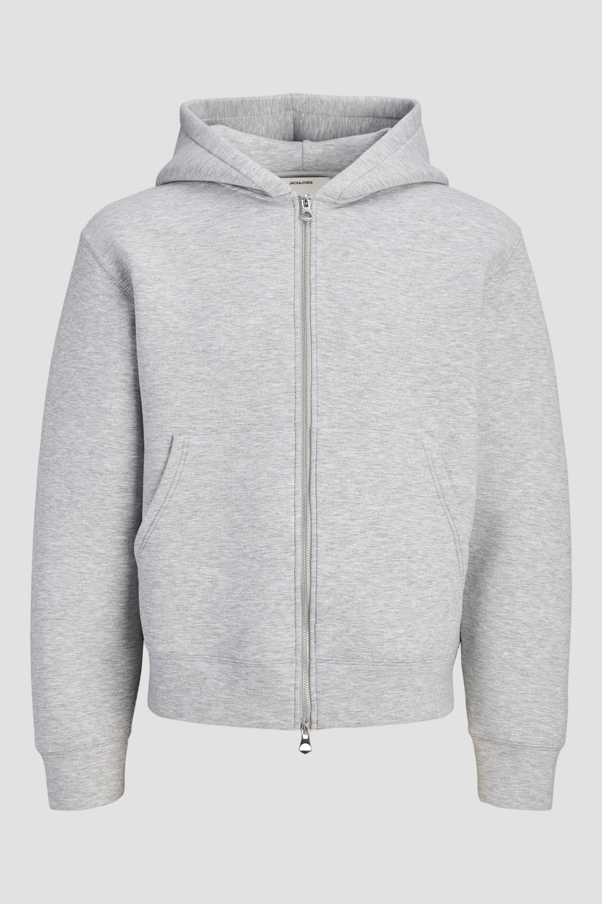 Jack & Jones Legacy Sweat Scuba Zip Hoodie Light Grey Melange