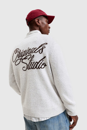 Jack & Jones Chamberi Knit Jacquard Crew Neck Sea Salt