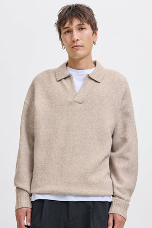 Jack & Jones Soho Ollie Knit Split Neck Atmosphere