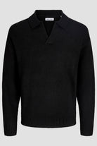 Jack & Jones Soho Ollie Knit Split Neck Black
