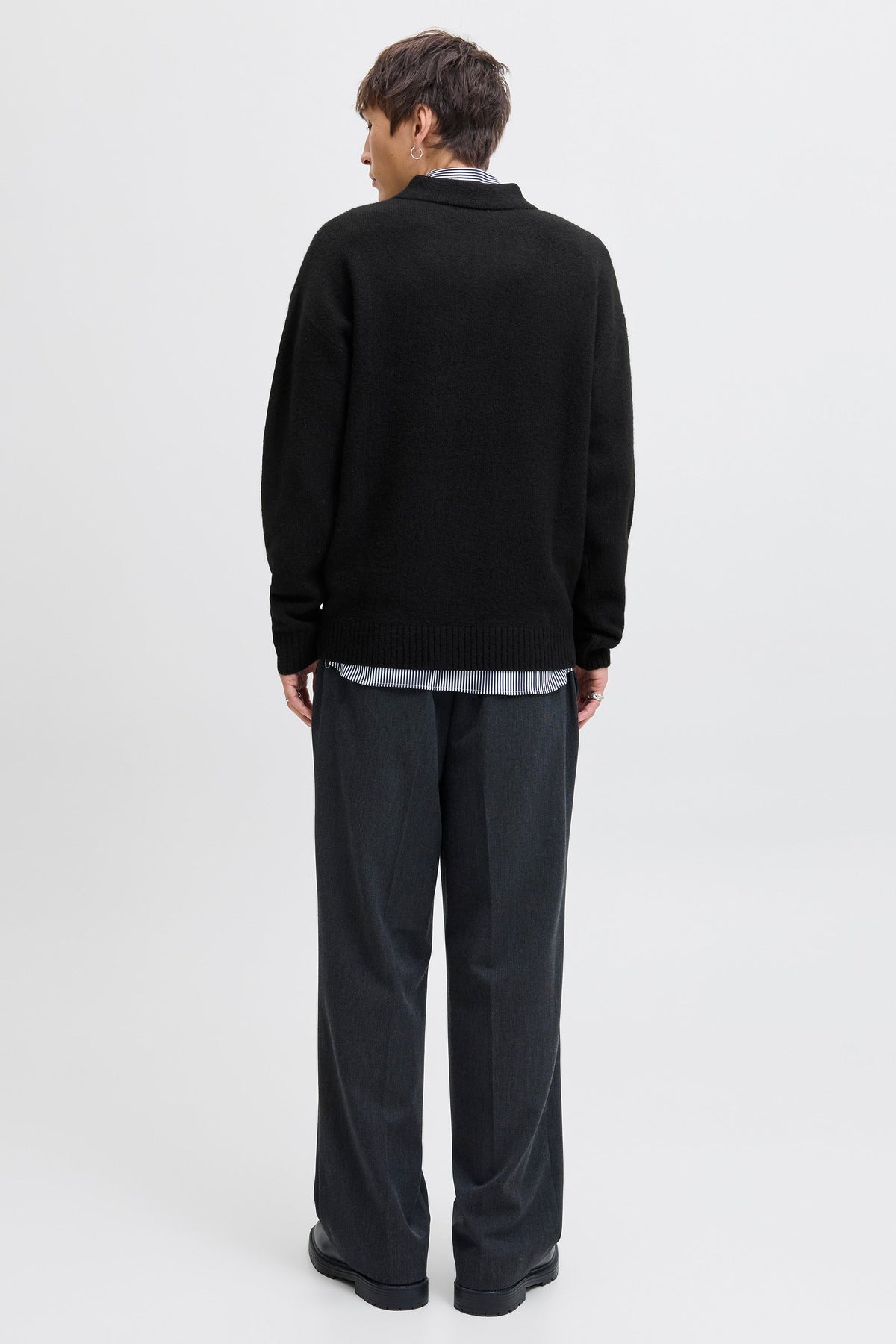 Jack & Jones Soho Ollie Knit Split Neck Black