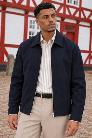 Selected Finn Zip Jacket Navy Blazer
