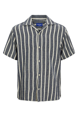 Jack & Jones Coba Stripe Resort Shirt SS Ocean Cavern