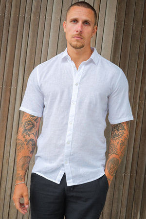 ONLY & SONS Caiden SS Linen Hemd White
