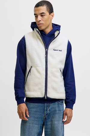 Jack & Jones Norrebro Teddy Bodywarmer Vest Ocean Cavern
