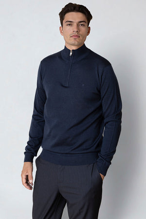 Clean Cut Copenhagen Merino Half Zip Navy