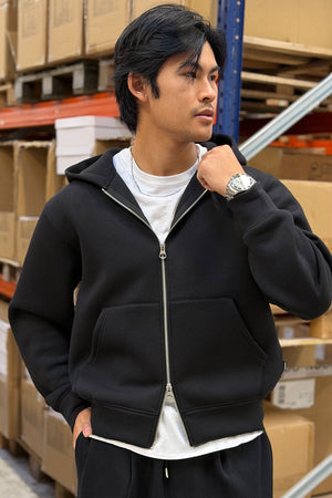 Jack & Jones Cover Scuba Sweat Zip Kapuzenjacke Black