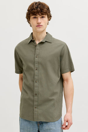 Jack & Jones Summer Shirt Linen Blend SS Dusty Olive
