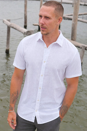 Jack & Jones Summer Shirt Linen Blend SS White