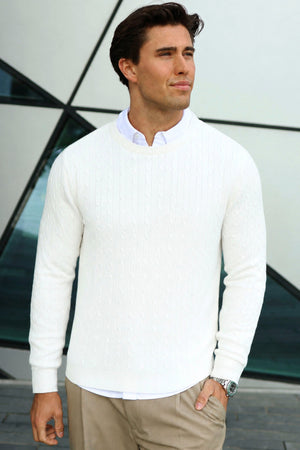 Kronstadt Cable Cotton Knit Snow White