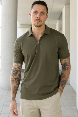 Selected Fave Zip SS Polo Kalamata