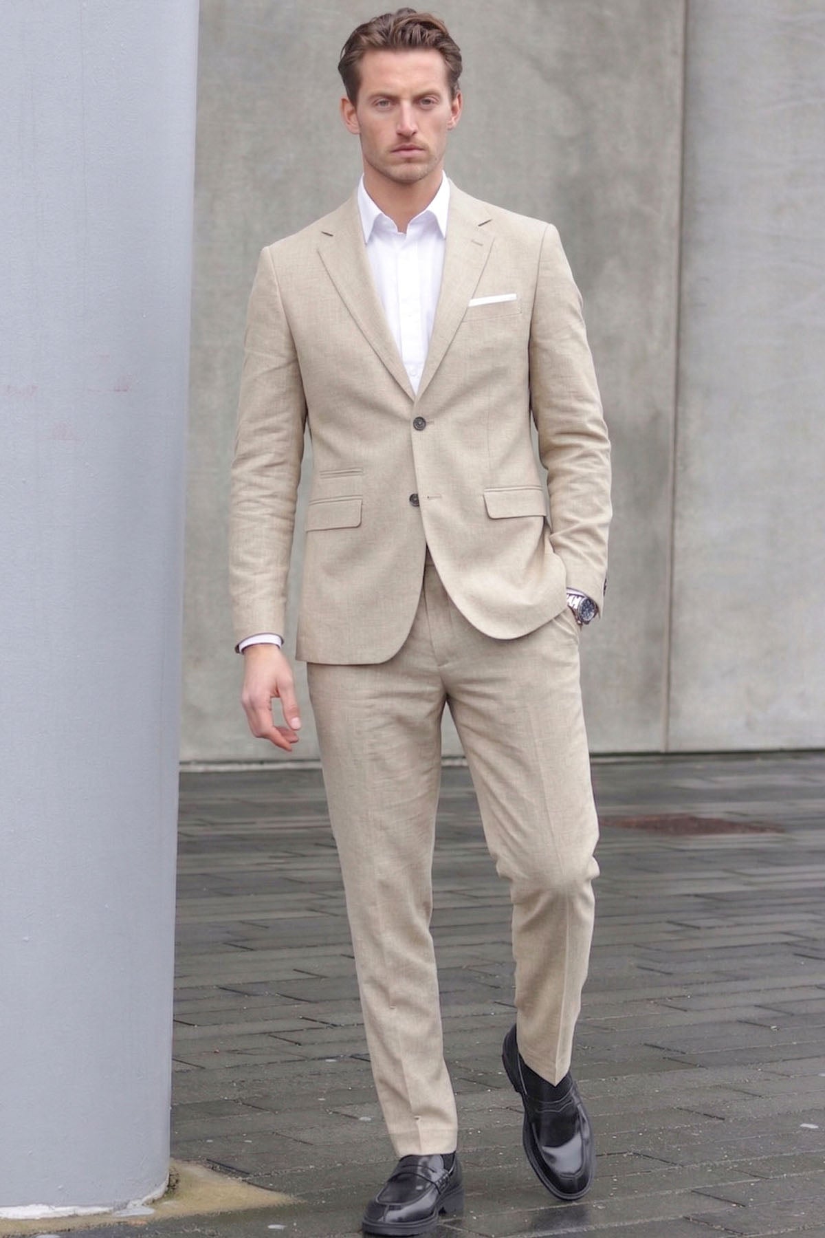 Selected Slim Oasis Linen Trouser Egret