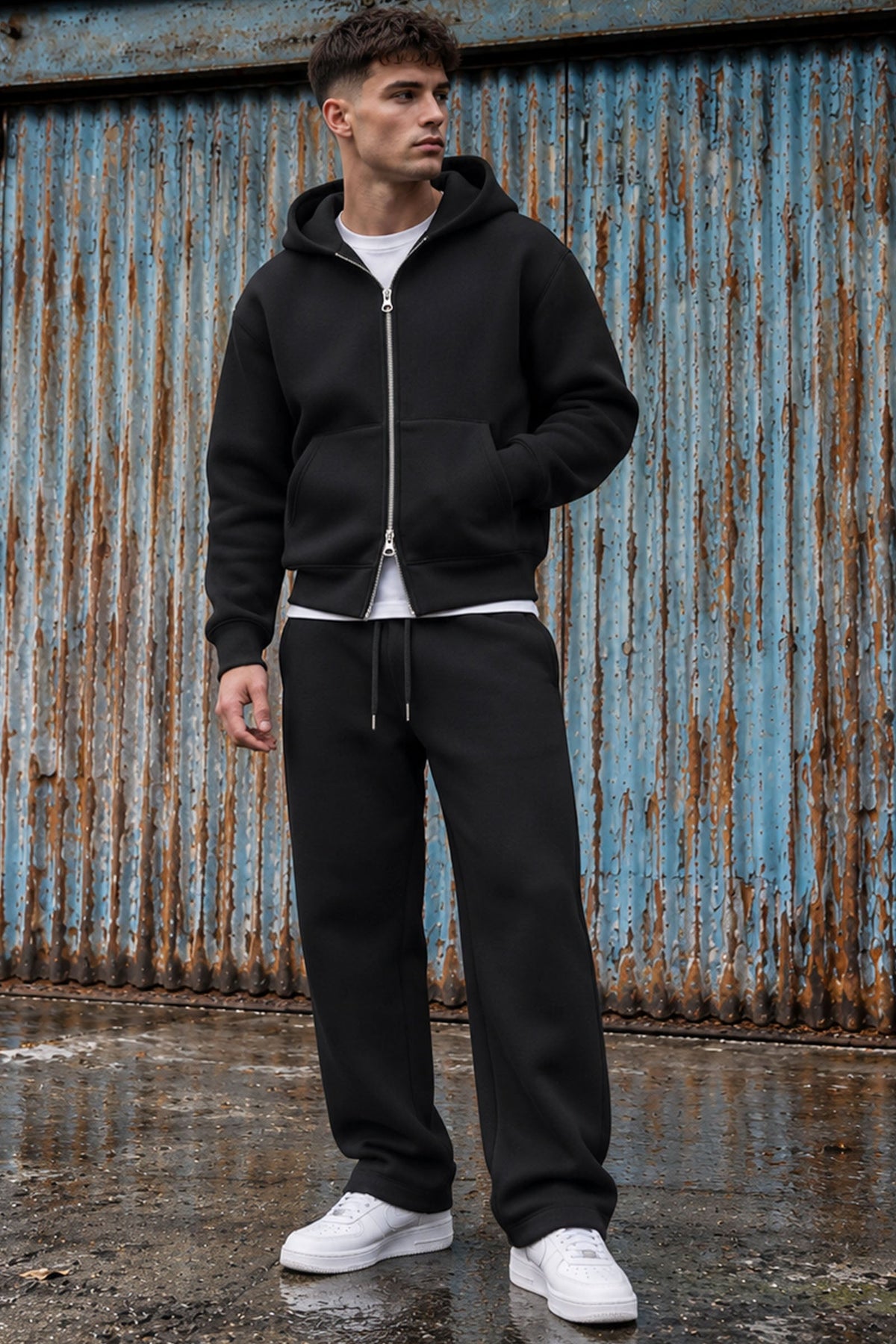 Jack & Jones Legacy Sweat Scuba Zip Hoodie Black