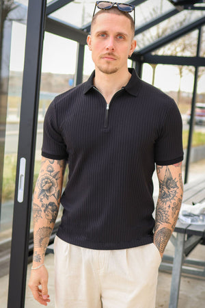 Selected Fave Polo SS Schwarz