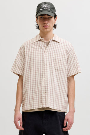 Jack & Jones Austin Clean Check Shirt SS Antique White