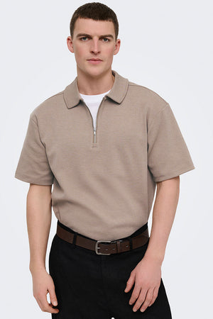 Only & Sons New Kodyl Rlx Ss Half Zip Polo Fossil