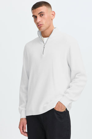 Solid Vian Halfzipper Off White