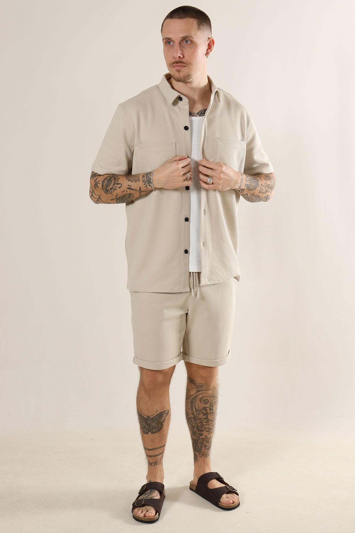 Only & Sons Newkodyl Reg Linus Shorts Silver Lining
