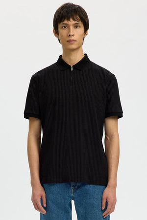 Selected Fave Polo SS Schwarz