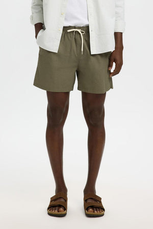 Selected Cooper Seersucker Swimshorts Deep Lichen Green