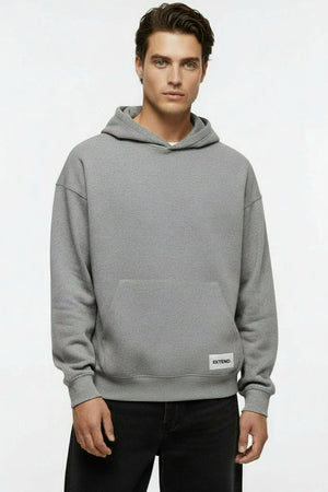 Only & Sons Goyle Boxy LS Scuba Hoodie Medium Grey Melange