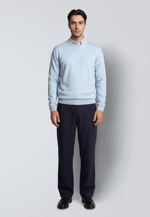 Clean Cut Copenhagen Claude Crewneck Knit Light Blue Melange