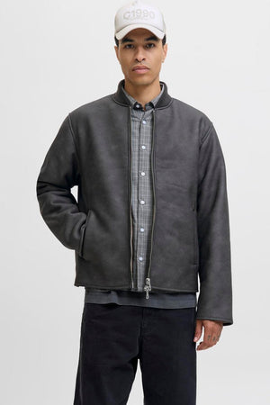 Jack & Jones Fade PU Bomberjacke Schokoladenbraun