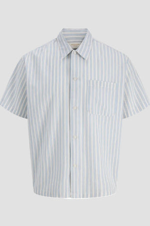 Jack & Jones Riviera Linen Blend Shirt SS Shirt Cashmere Blue