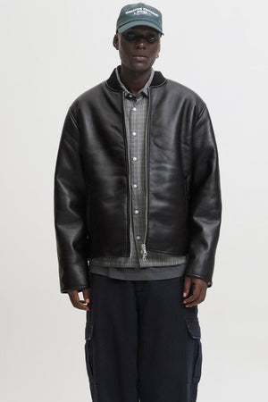 Jack & Jones Fade PU Bomberjacke Schwarz