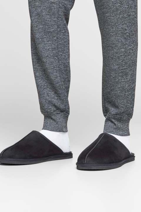 Jack & Jones JFWDUDELY MICROFIBER SLIPPER ANTHRACITE Anthracite