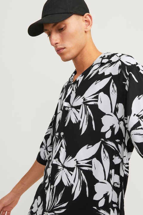 Jack & Jones Jeff AOP Resort Hemd SS Black