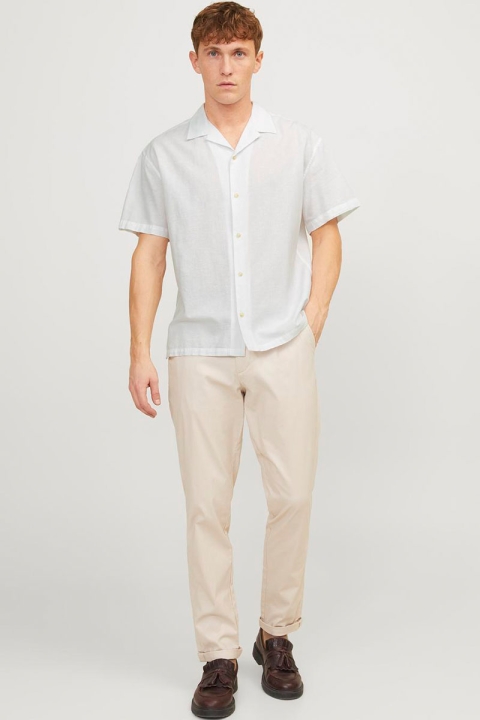 Jack & Jones Summer Resort Linen Hemd SS White