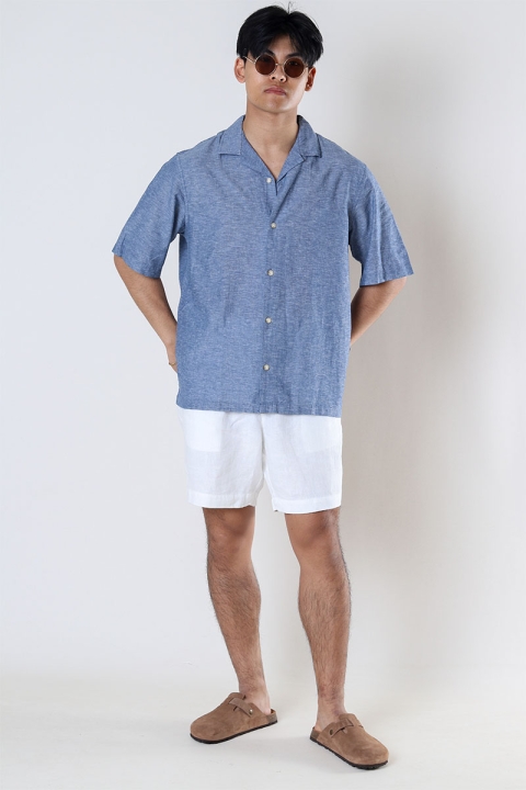 Jack & Jones Summer Linen Resort Hemd SS Faded Denim