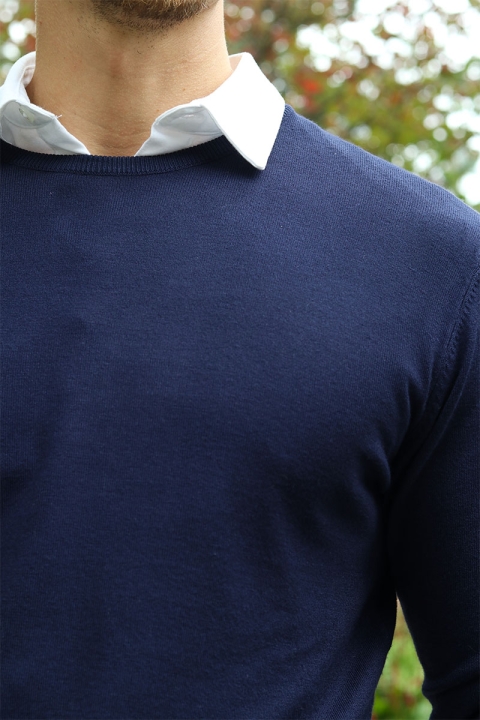 JEFF GREYSON CREW KNIT Navy