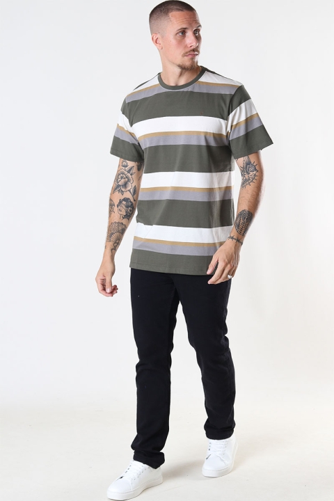 Clean Cut Copenhagen Bradley Cotton Tee Army Stripes