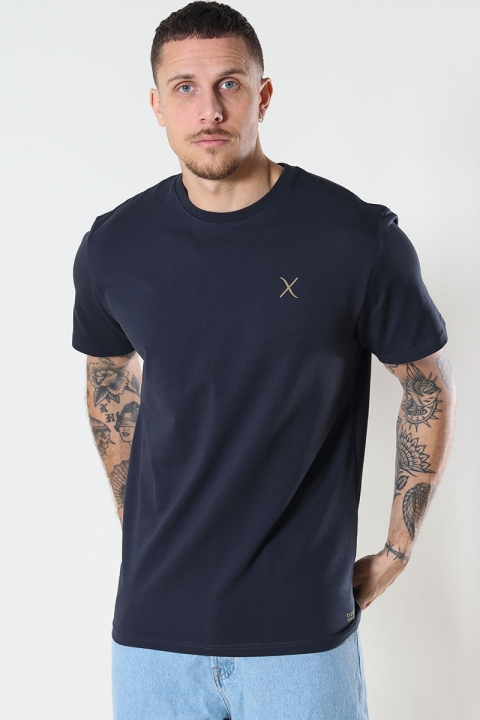 Clean Cut Copenhagen Cross Logo Organic Tee Dark Navy