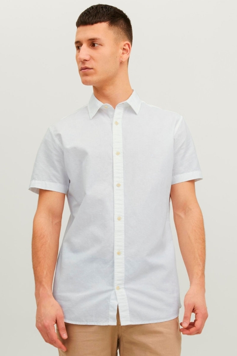 Jack & Jones Summer Linen Hemd SS White