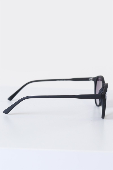 Fashion 1380 Panto Black Rubber Sonnenbrille Grey Gradient