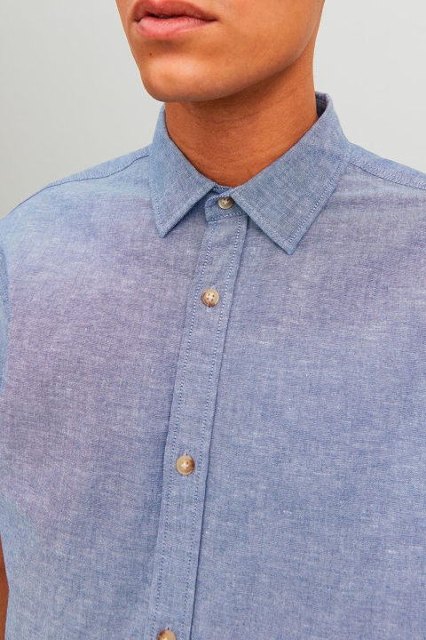 Jack & Jones Summer Linen Hemd SS Faded Denim