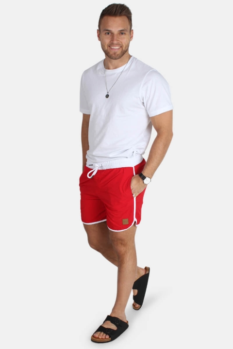 Urban Classics Retro Badehose Firered/White