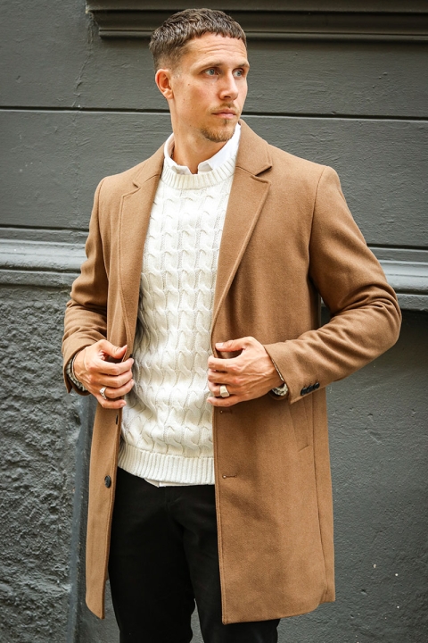 Jack & Jones Harrison Wool Coat Khaki