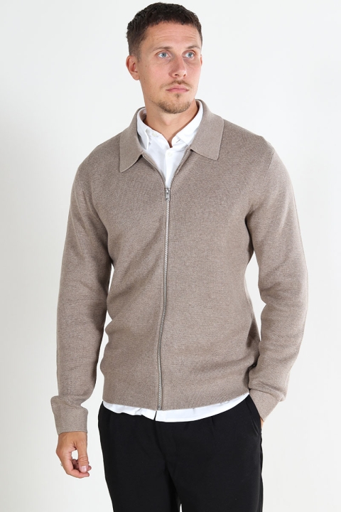 Jack & Jones Milano Stitch Knit Cardigan Greige