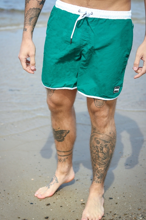 Urban Classics Retro Badehose White/Green