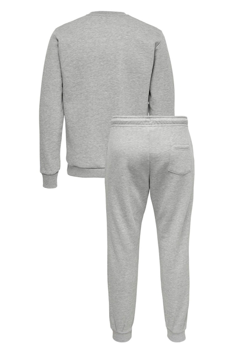 ONLY & SONS CERES PANT & CREW SET Light Grey Melange